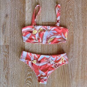 New Mikoh bikini Set- S- coral floral